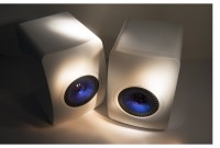 KEF LS-50 Speakers – Blue and White
